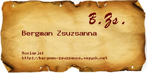 Bergman Zsuzsanna névjegykártya